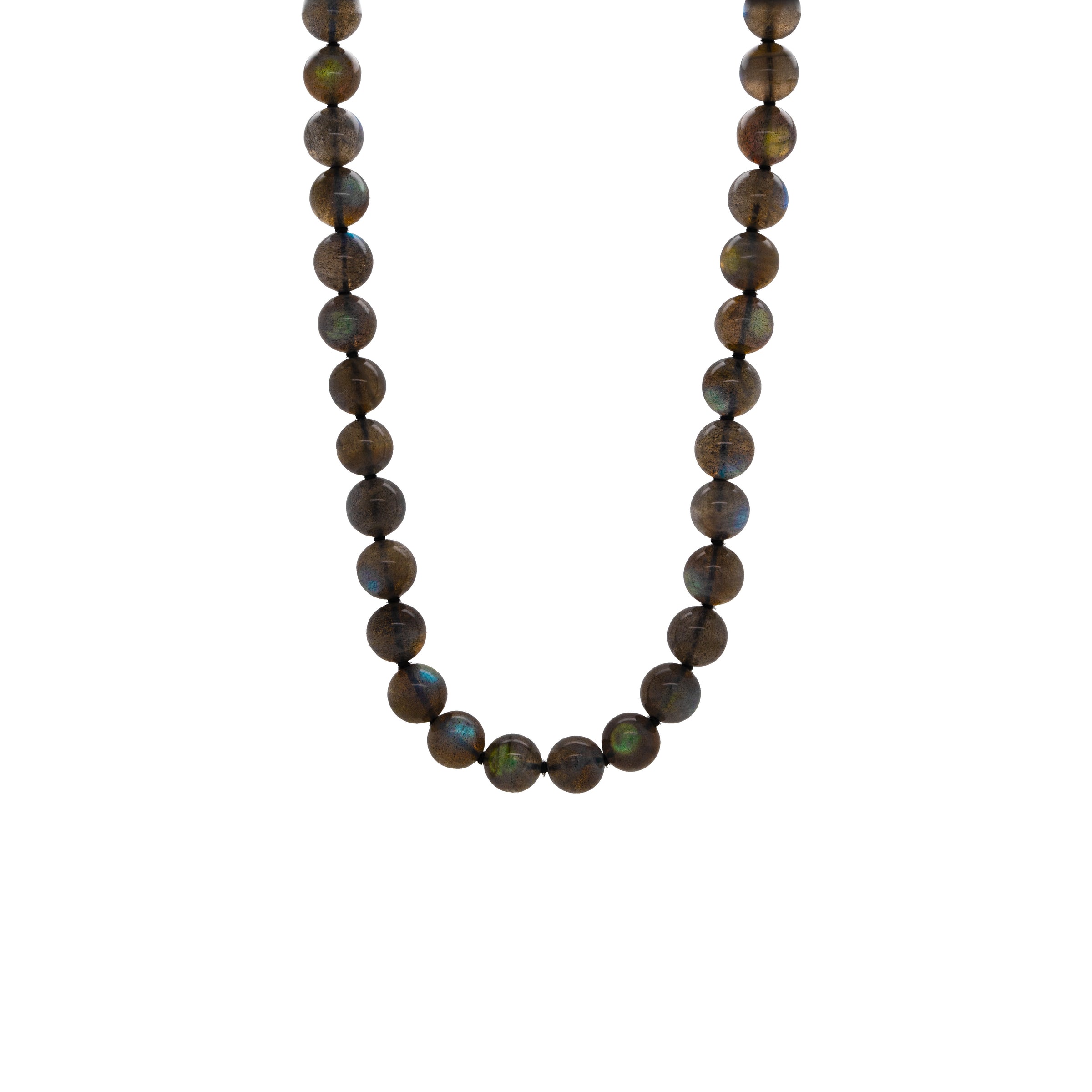 LABRADORITE W/ GOLD BEADS NECKLACE