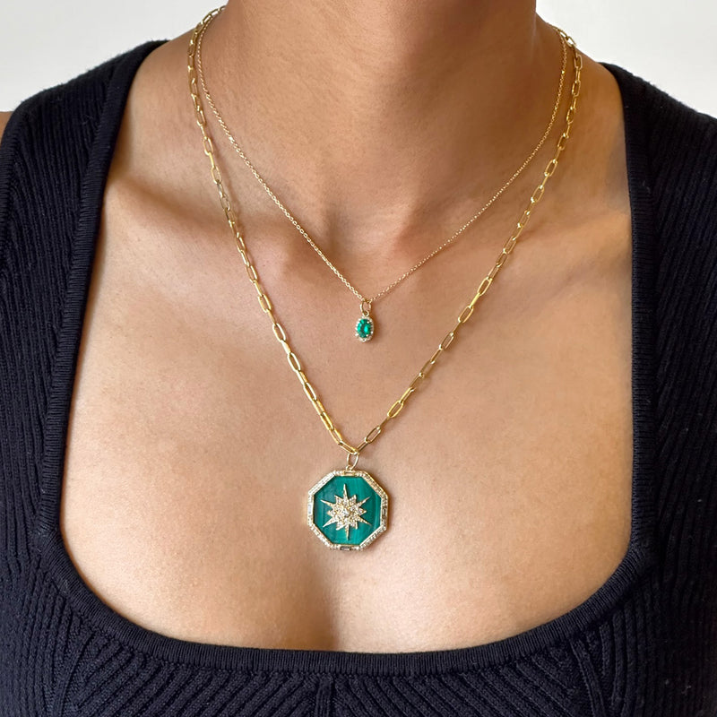 EMERALD OVAL PENDANT