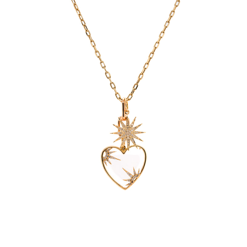 LOVING LIFE HEART & STARBURST CHARM NECKLACE