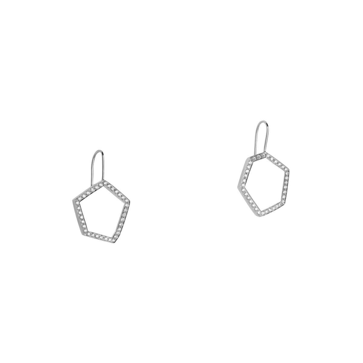 HEXAGON DIAMOND DROP EARRINGS - Bridget King Jewelry