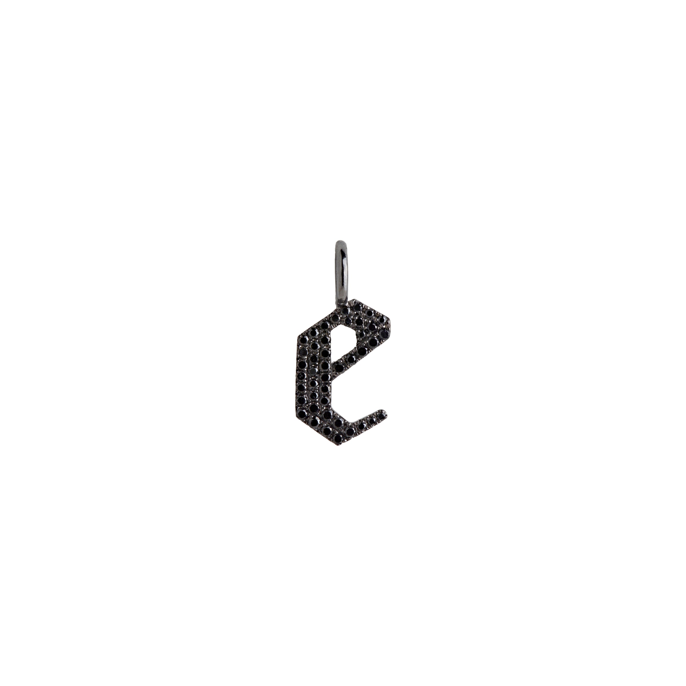 Black Diamond Alphabet Necklace E